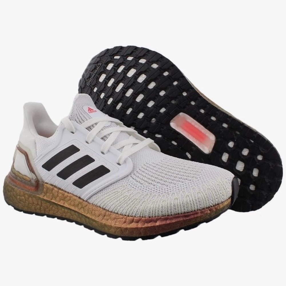 Adidas Ultraboost 20 in cloud white/ signal pink